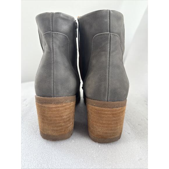 Korks By Kork Ease Esmeralda Lug Sole Leather Platform Ankle Boots Gray 8.5M - Picture 9 of 16